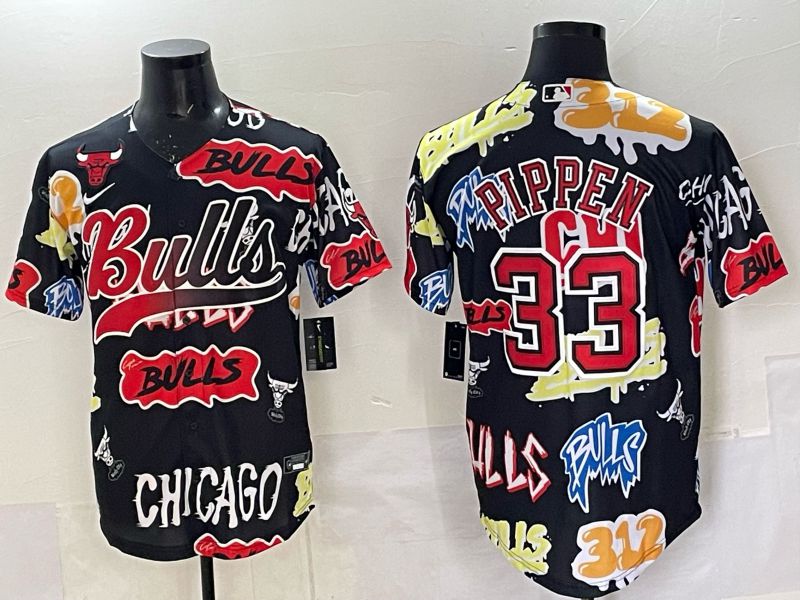 Men Chicago Bulls Nike #33 Pippen black NBA 2025 Jersey style 033->chicago bulls->NBA Jersey